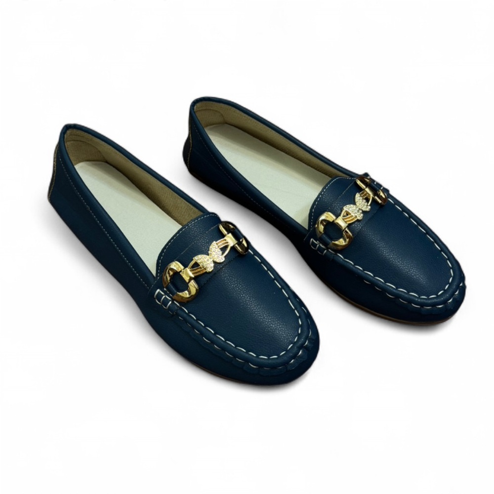 New Elegant Navy Blue Loafers Women 6.5